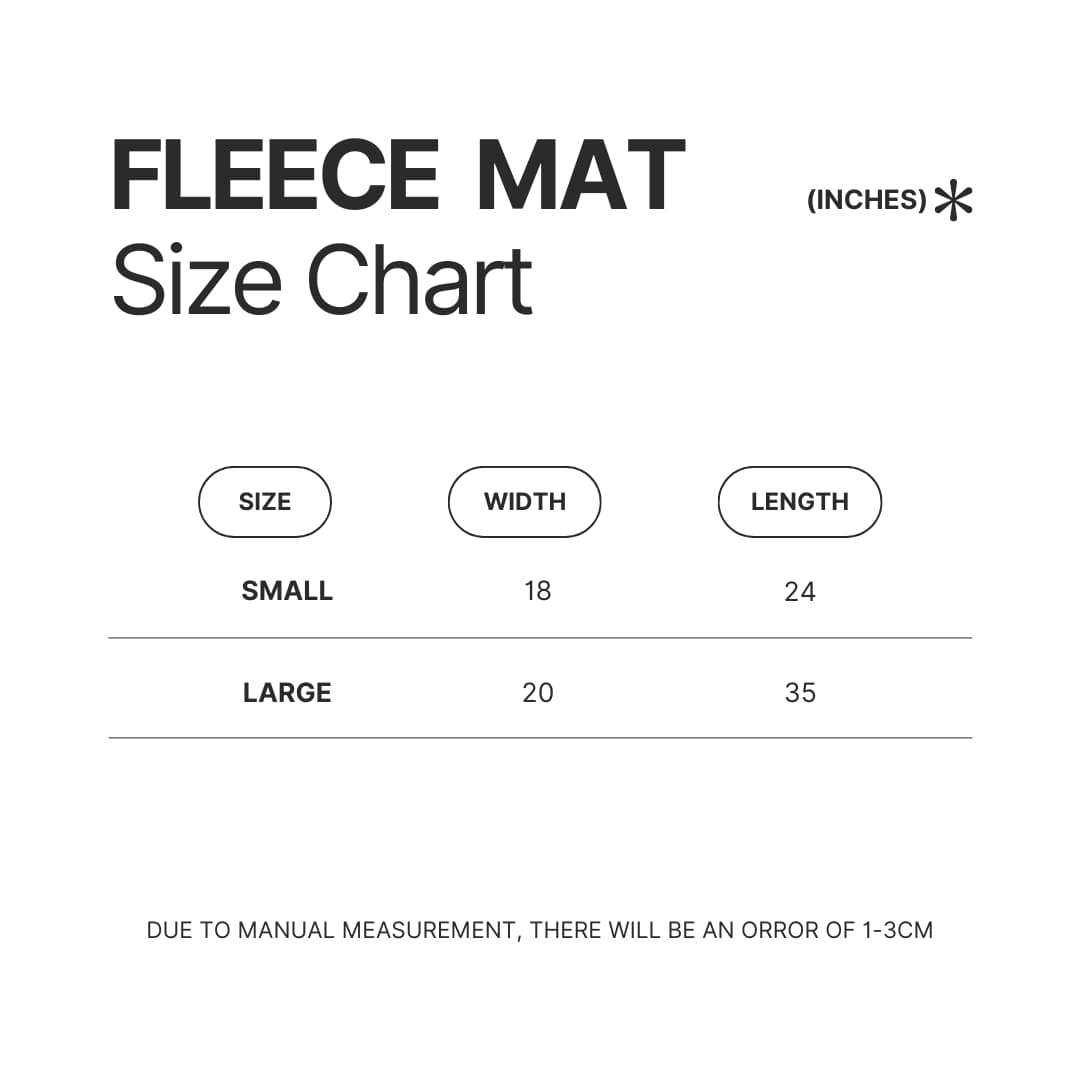 Fleece Mat Size Chart - Ariana Grande UK Shop